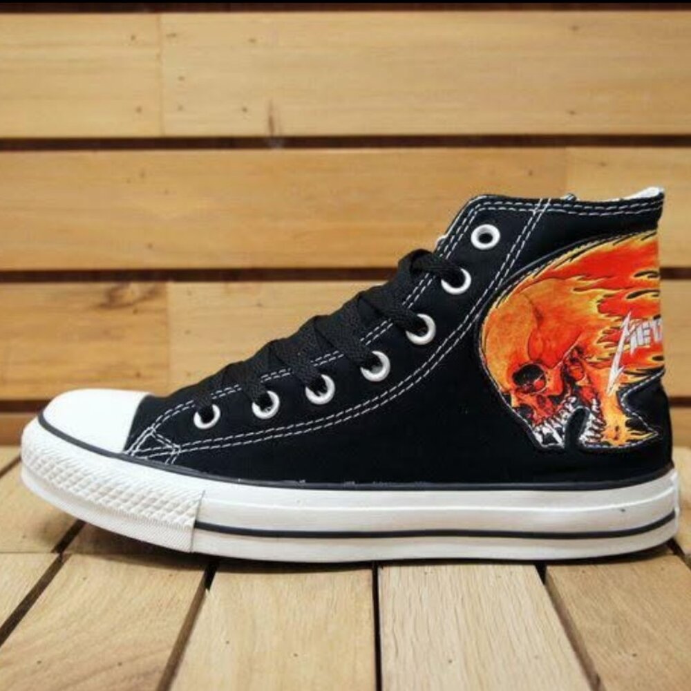 Rare Converse Metallica Chuck Taylor All Star high-top Size 8.5 Mens 10 Womens